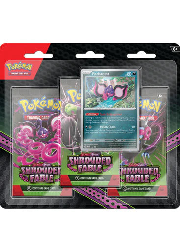Pokémon TCG: Scarlet & Violet - Shrouded Fable - Blister Pack - Three Boosters - Pecharunt Promo Card