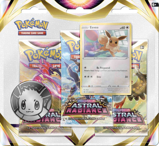 Pokémon TCG: Sword & Shield - Astral Radiance - Blister Pack - Three Boosters - Eevee Promo Card